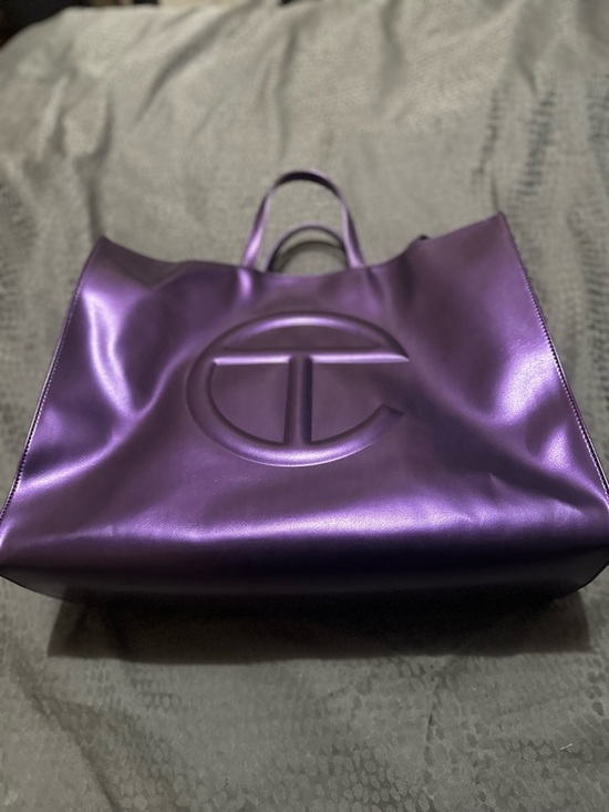 Telfar Handbags - Telfar Metallic Purple AÇAÍ Shopping Tote with Embossed Logo